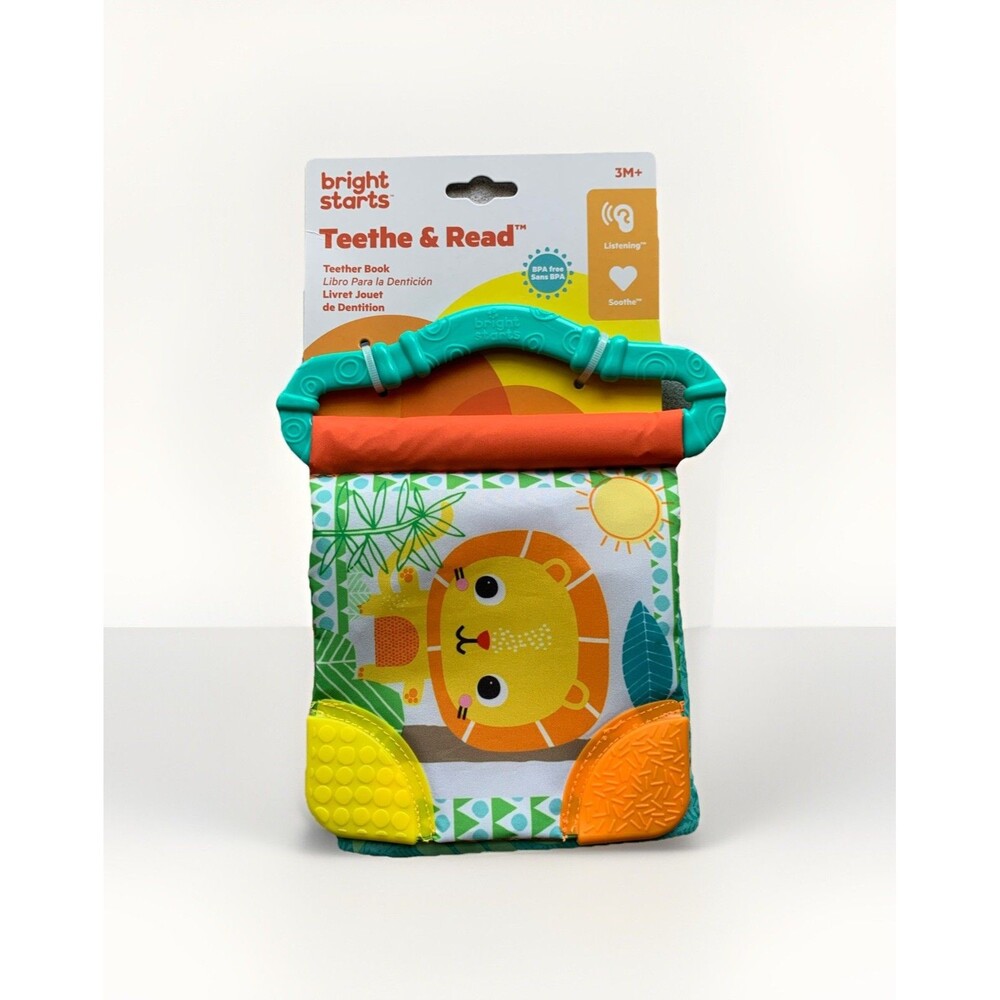 NEW Bright Starts Teethe & Read Soft Teether Book Toy Ages 3 - 36 Months